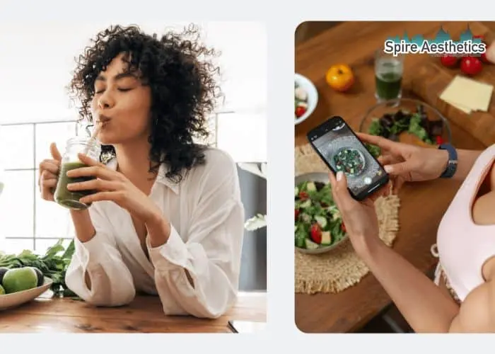 Image of woman looking into her diet and fat freezing Colchester to improve her health